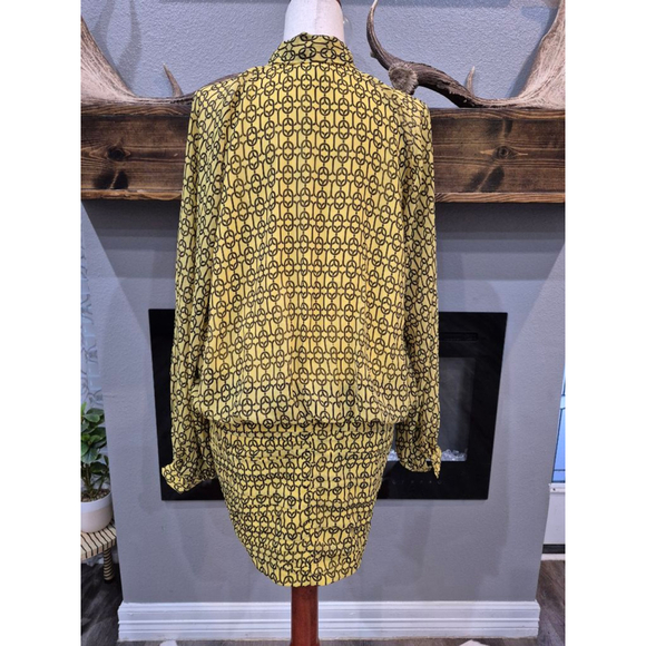 Yellow Patterned Mini Dress - Picture 5 of 8